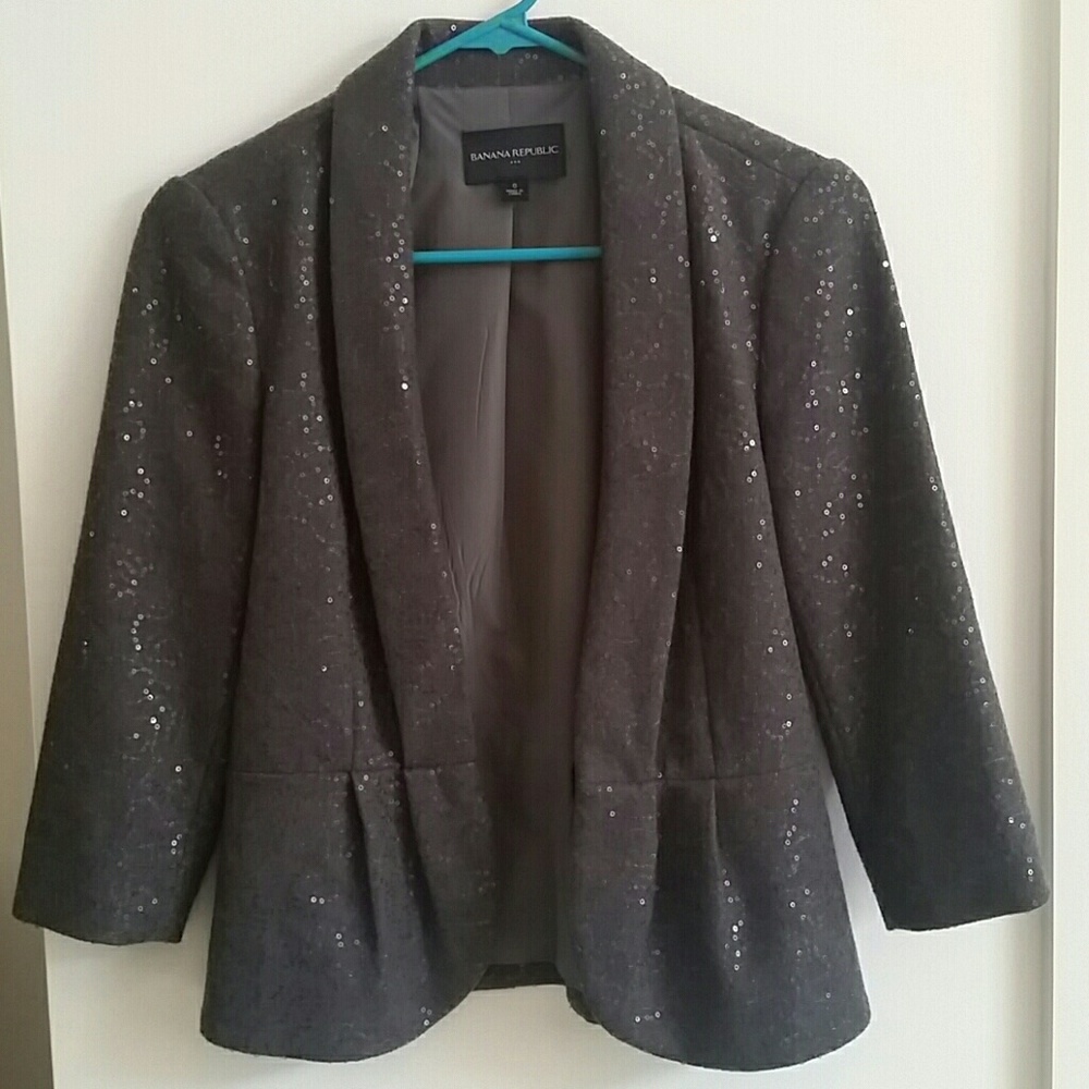 Banana Republic Grey Sparkling Blazer Size XS